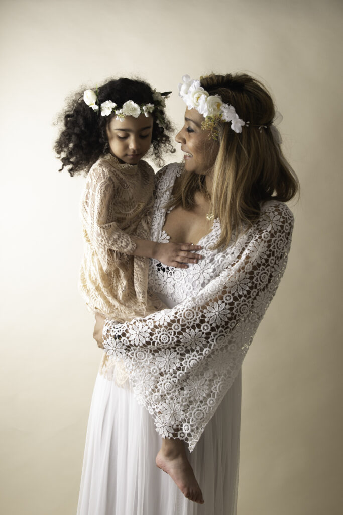 photo de maman et sa fille en tenu bohème