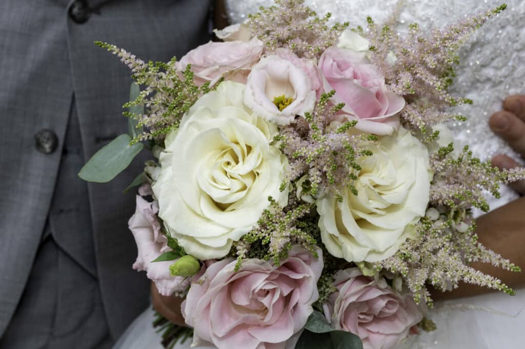 photo pour mariage bouquet au château