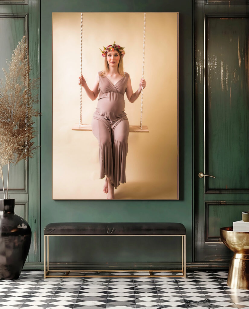 portrait femme enceinte balançoire